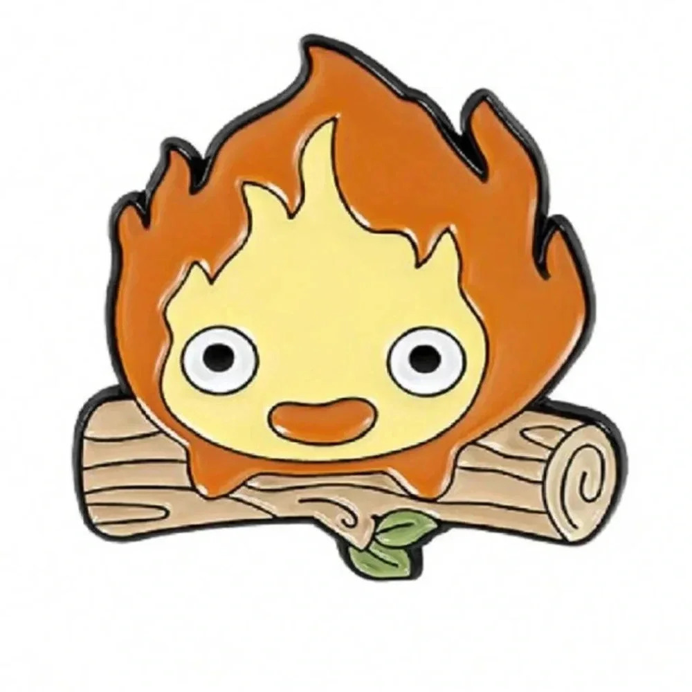1 piece unisex multicolored flame fire sprite enamel pin brooch backpack clothes